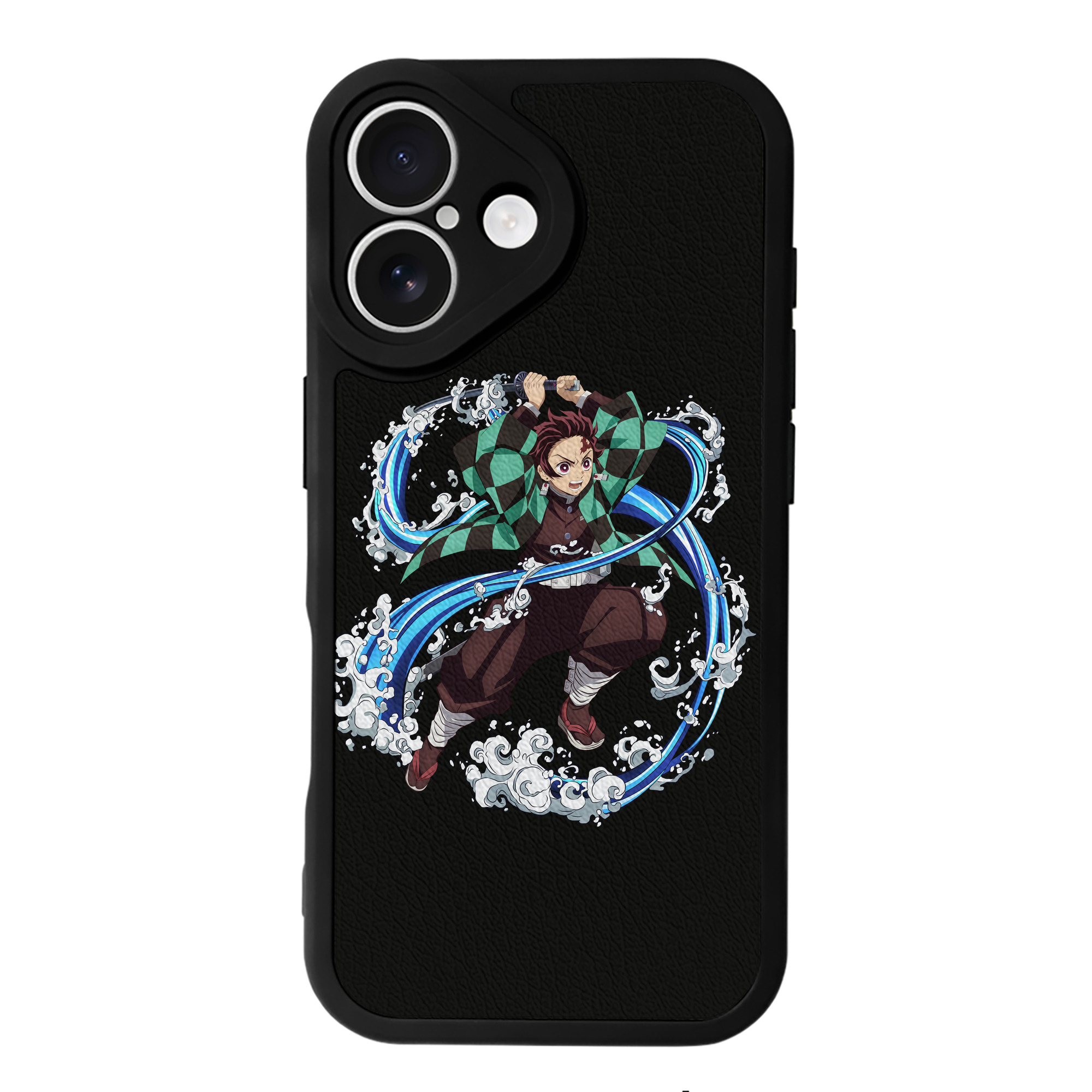 （画像用） 鬼滅の刃 竈門 炭治郎／かまど たんじろう Kamado Tanjirou 【iPhone 16シリーズ対応】シリコンスマホケース（レザー調） 材質：シリコン